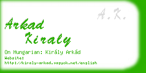 arkad kiraly business card